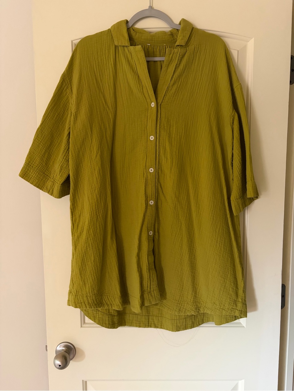 Madewell Olive Green Button-Front Dress - Picture 2 of 2